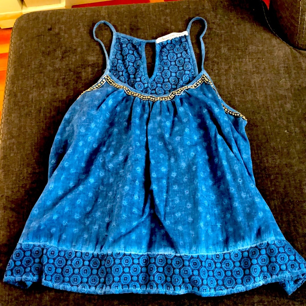 Beaded and lace tank